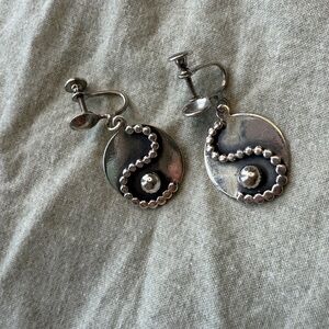 Paul Miller Mid-century Modern Sterling Silver Screw back Earrings